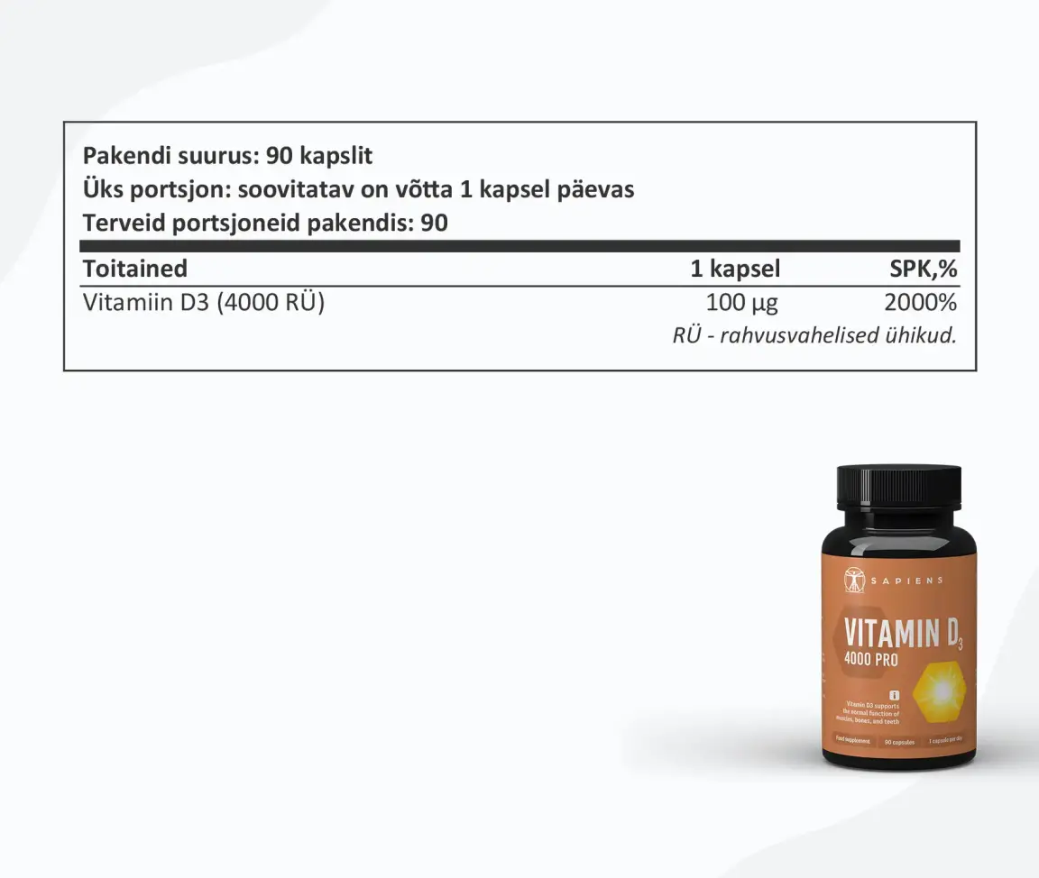 Vitamiin-D3 4000 PRO