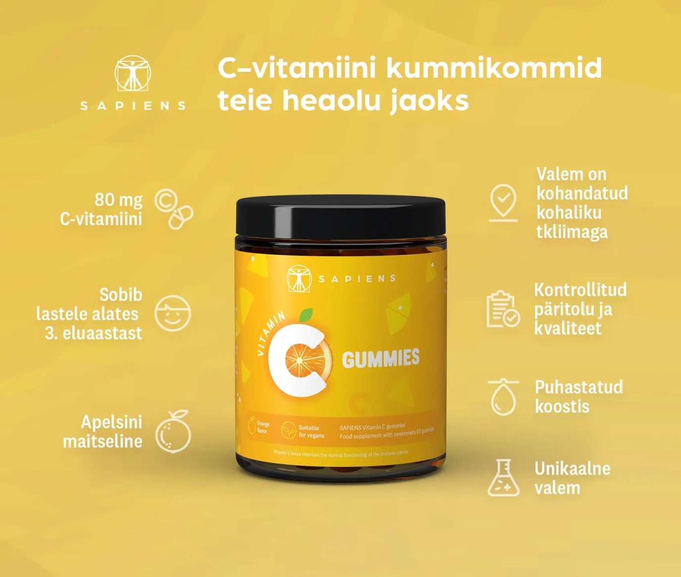 Vitamiini C kummikommid 1+1