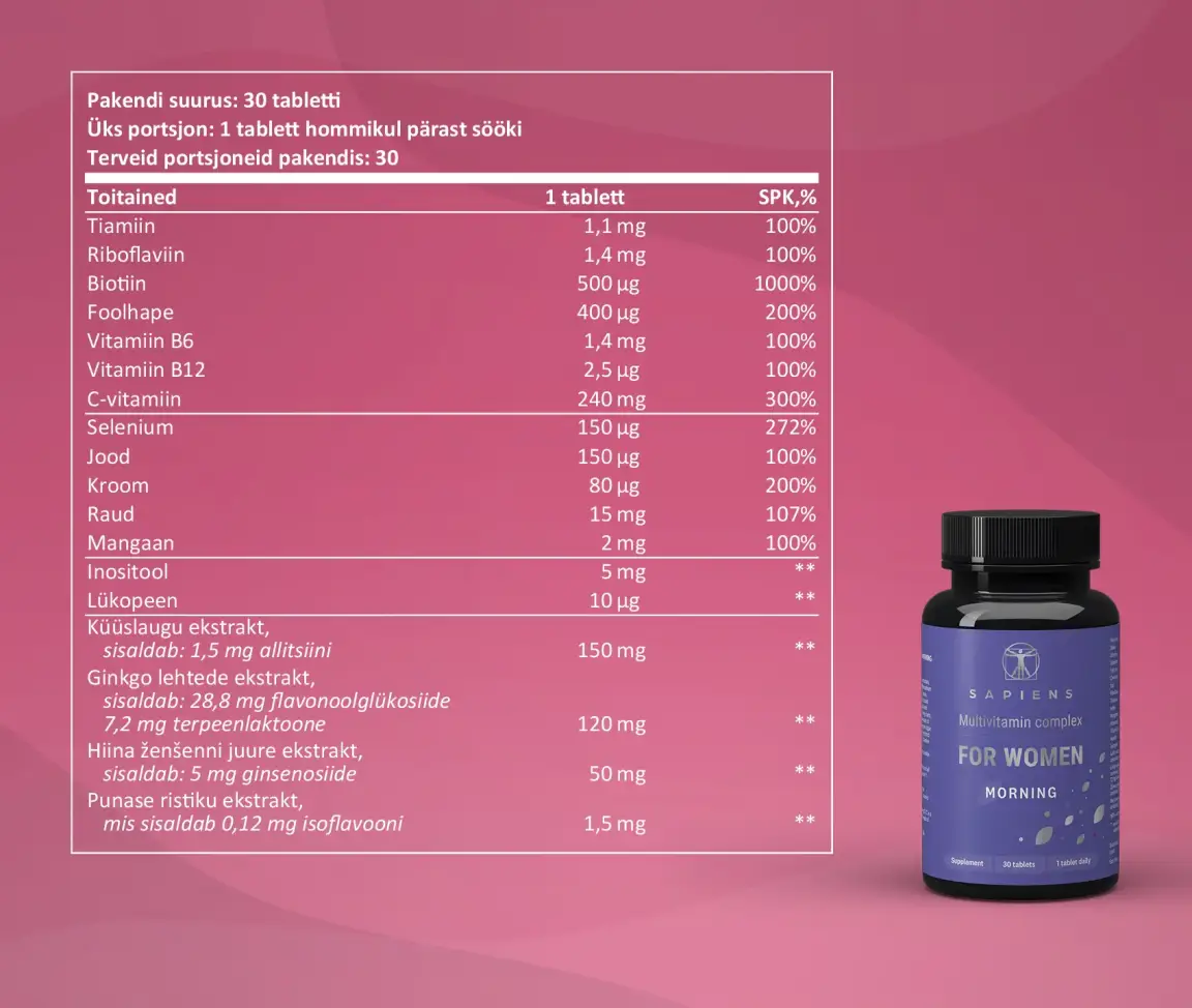 Multivitamiinikompleks Naistele x 3 Komplekt