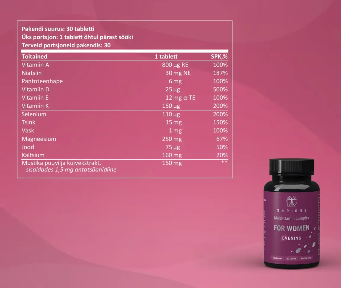 Multivitamiinikompleks Naistele x 3 Komplekt