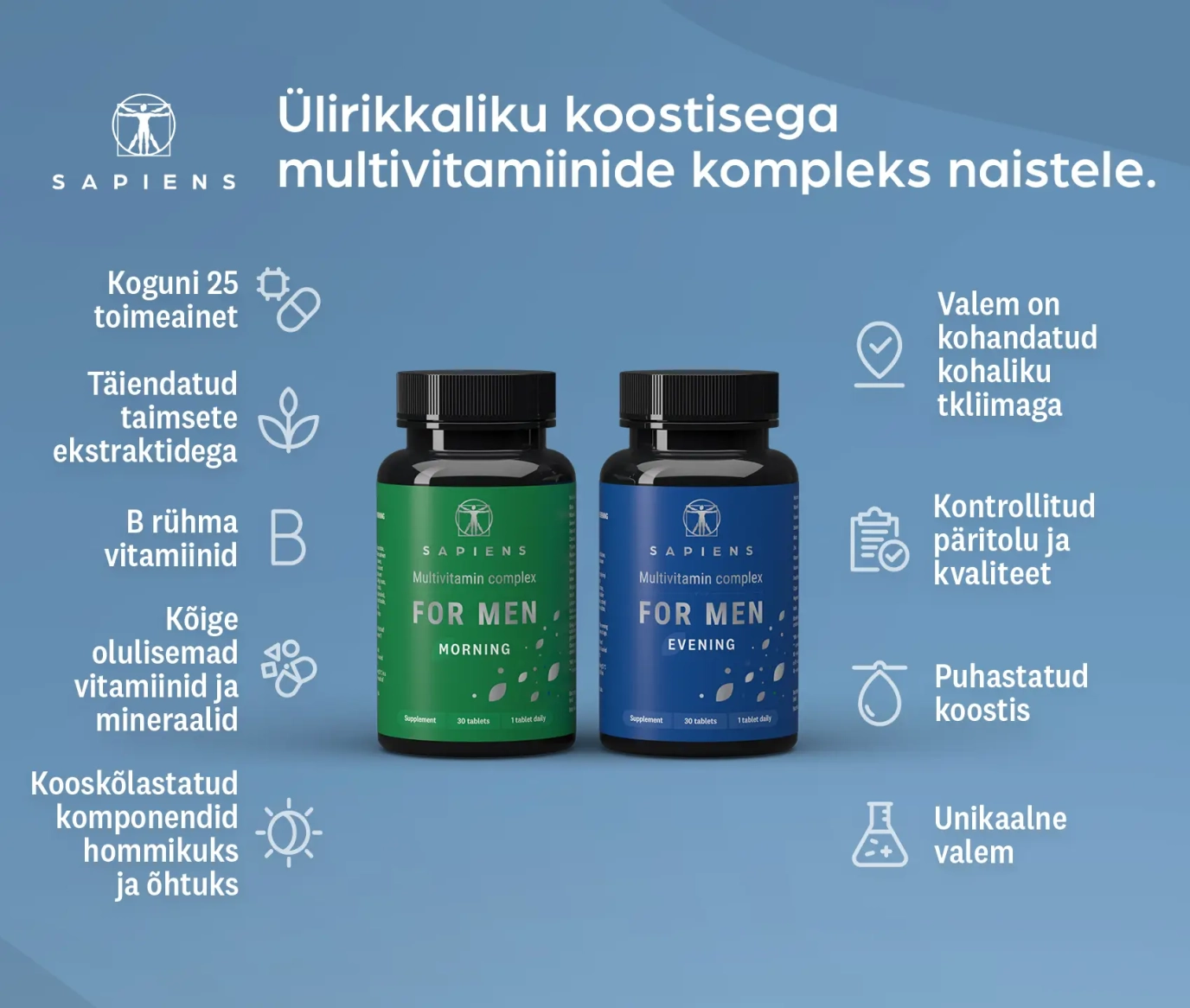 Multivitamiinikompleks Meestele 1+1