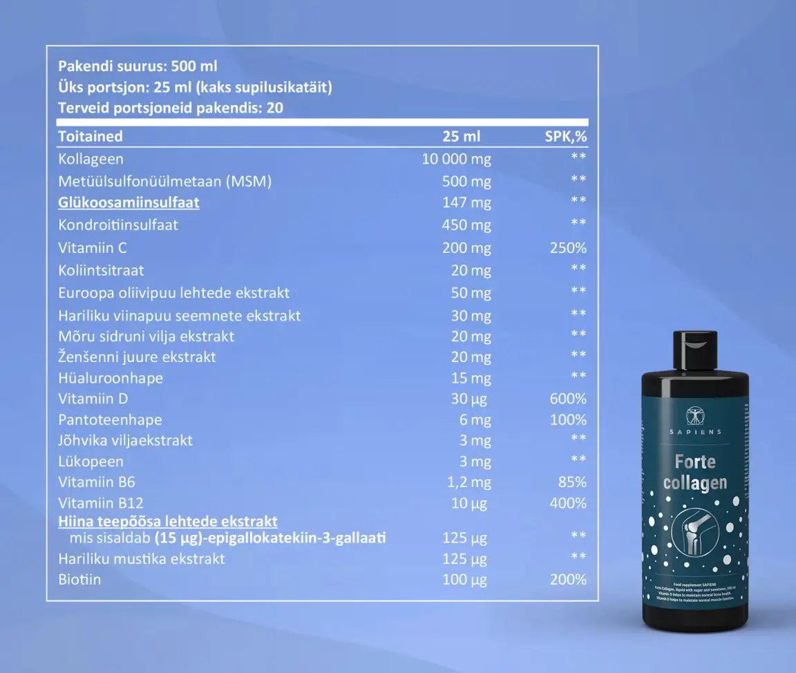 Forte kollageen (liigeste jaoks koos vit. D) x 3 Komplekt
